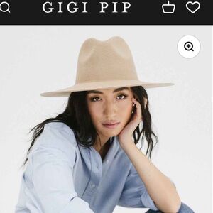 GIGI PIP Emma Wide Brim Fedora Tan Small 57 blemished new! NWT